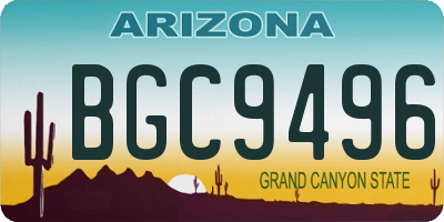 AZ license plate BGC9496