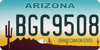 AZ license plate BGC9508