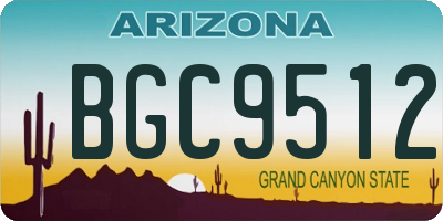 AZ license plate BGC9512