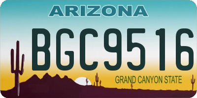 AZ license plate BGC9516