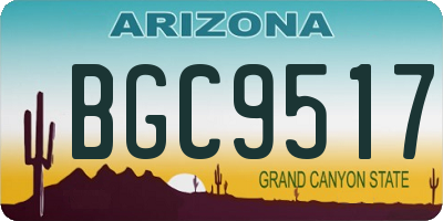 AZ license plate BGC9517
