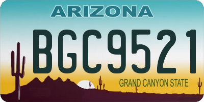 AZ license plate BGC9521
