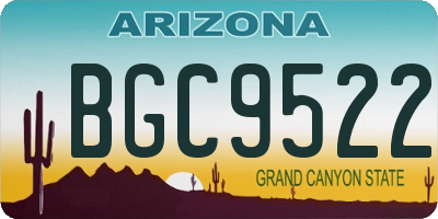 AZ license plate BGC9522