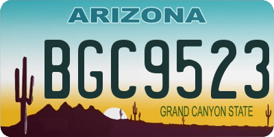 AZ license plate BGC9523