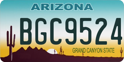 AZ license plate BGC9524