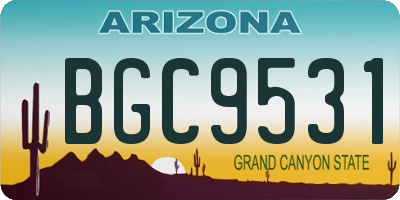 AZ license plate BGC9531