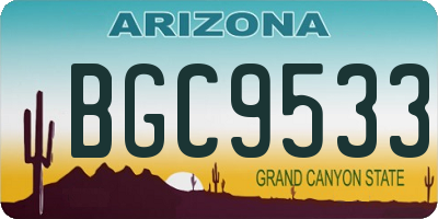 AZ license plate BGC9533