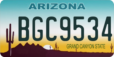 AZ license plate BGC9534