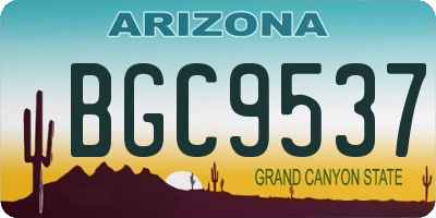 AZ license plate BGC9537