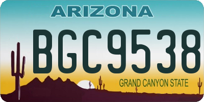 AZ license plate BGC9538
