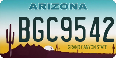 AZ license plate BGC9542