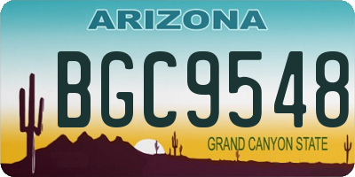 AZ license plate BGC9548