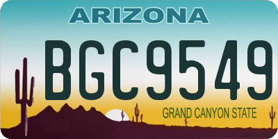 AZ license plate BGC9549