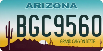 AZ license plate BGC9560
