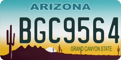 AZ license plate BGC9564