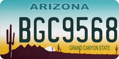 AZ license plate BGC9568