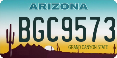 AZ license plate BGC9573