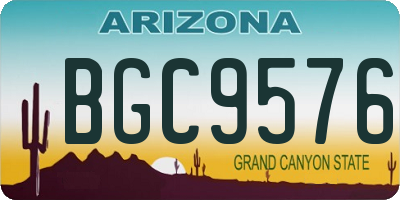 AZ license plate BGC9576