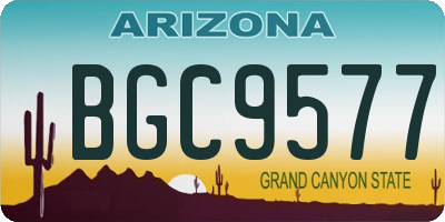AZ license plate BGC9577