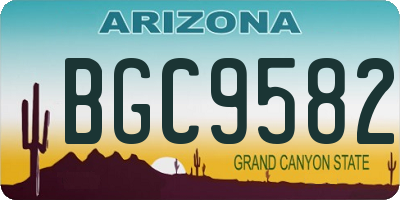 AZ license plate BGC9582