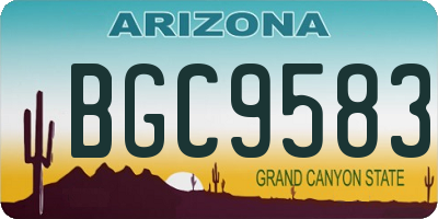 AZ license plate BGC9583