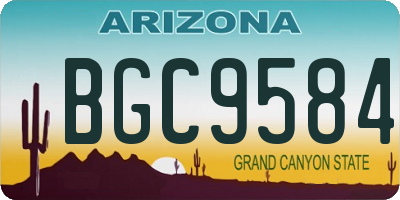 AZ license plate BGC9584