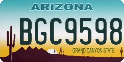AZ license plate BGC9598