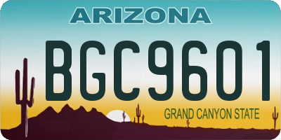 AZ license plate BGC9601
