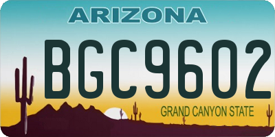 AZ license plate BGC9602