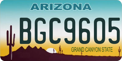 AZ license plate BGC9605