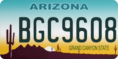 AZ license plate BGC9608