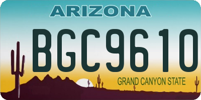 AZ license plate BGC9610