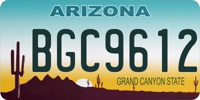 AZ license plate BGC9612