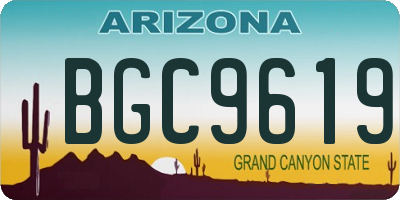 AZ license plate BGC9619