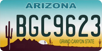 AZ license plate BGC9623
