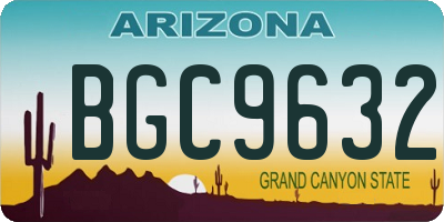 AZ license plate BGC9632