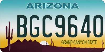 AZ license plate BGC9640