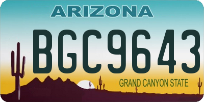 AZ license plate BGC9643