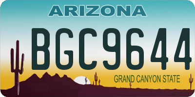 AZ license plate BGC9644