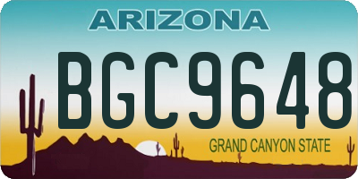 AZ license plate BGC9648
