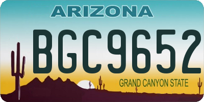 AZ license plate BGC9652