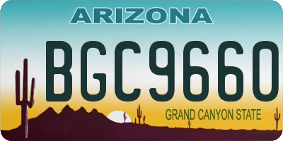 AZ license plate BGC9660