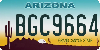 AZ license plate BGC9664