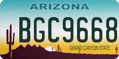 AZ license plate BGC9668