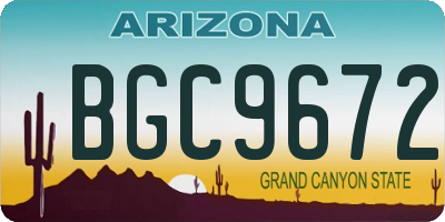 AZ license plate BGC9672