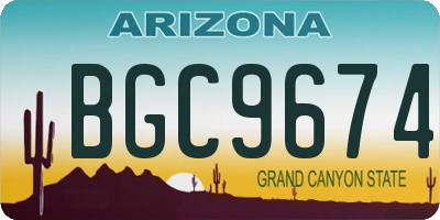 AZ license plate BGC9674
