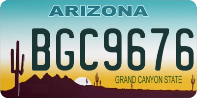 AZ license plate BGC9676
