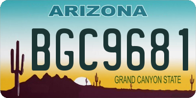 AZ license plate BGC9681