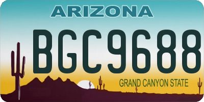 AZ license plate BGC9688