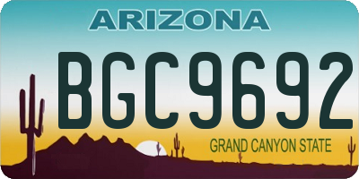 AZ license plate BGC9692